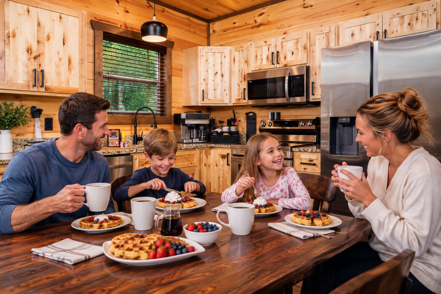 Waffle Breakfast at the Table